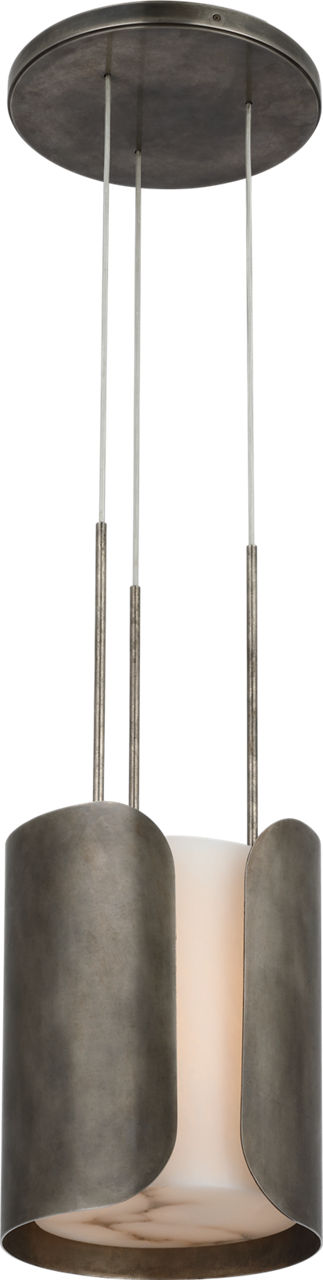Armise 11" Pendant | Mottled Pewter | Alabaster
