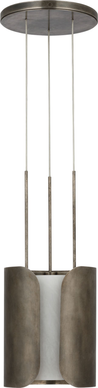 Armise 11" Pendant | Mottled Pewter | Alabaster