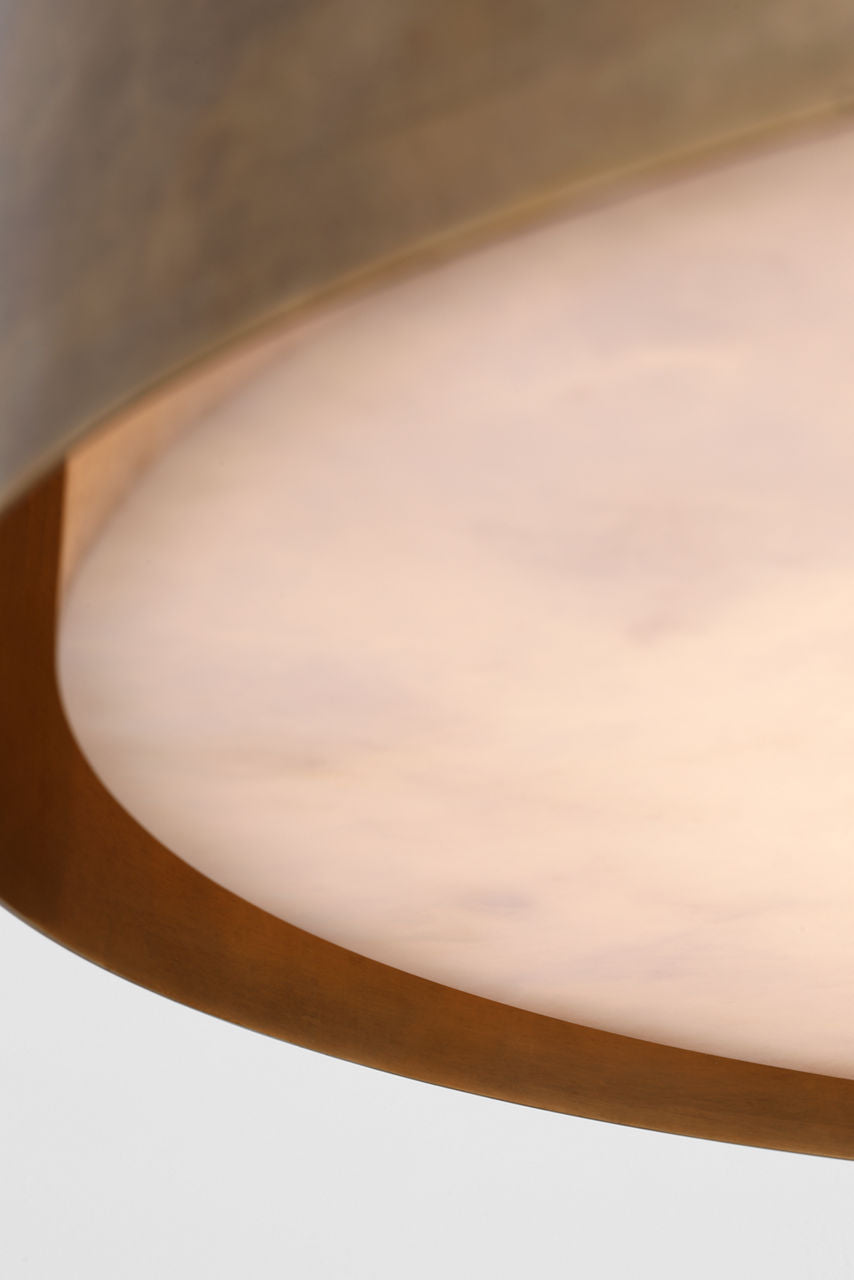 Armise 28" Drum Chandelier | Mottled Brass | Alabaster