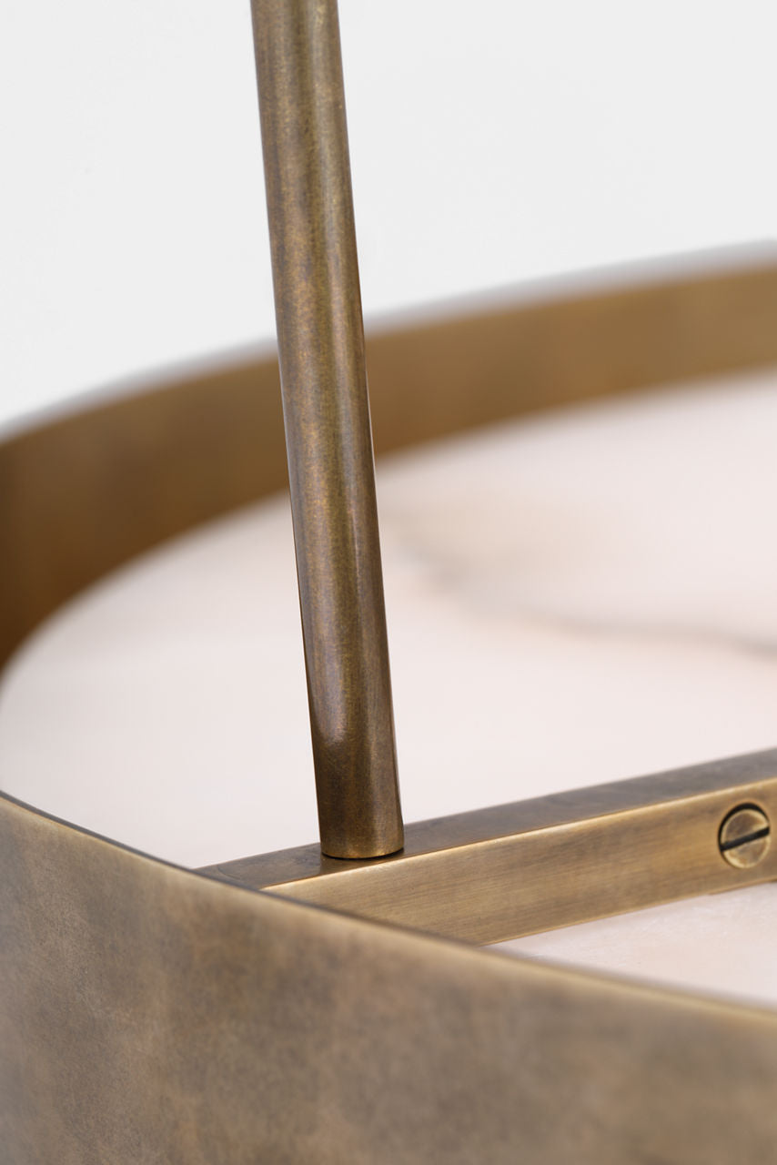 Armise 28" Drum Chandelier | Mottled Brass | Alabaster