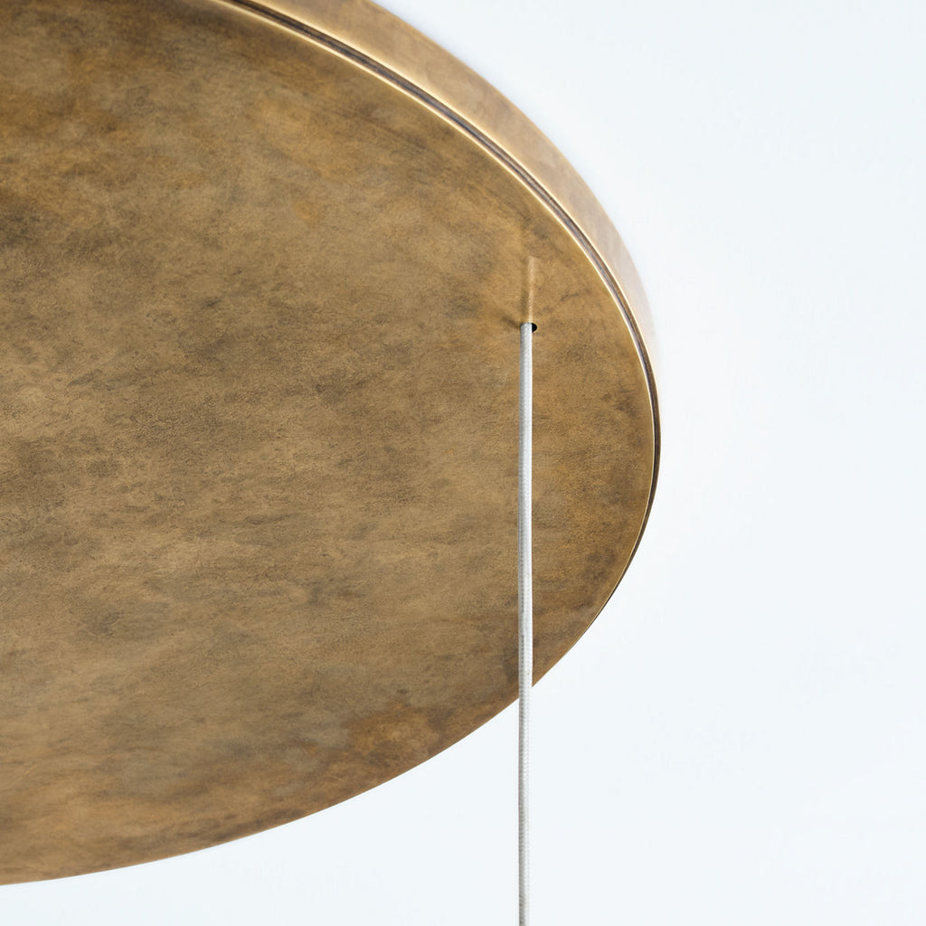 Armise 28" Drum Chandelier | Mottled Brass | Alabaster