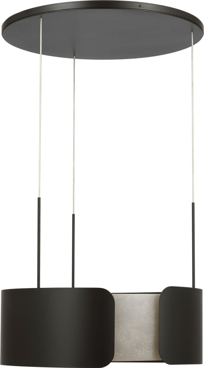 Armise 28" Drum Chandelier | Matte Carbon | Nova Frost