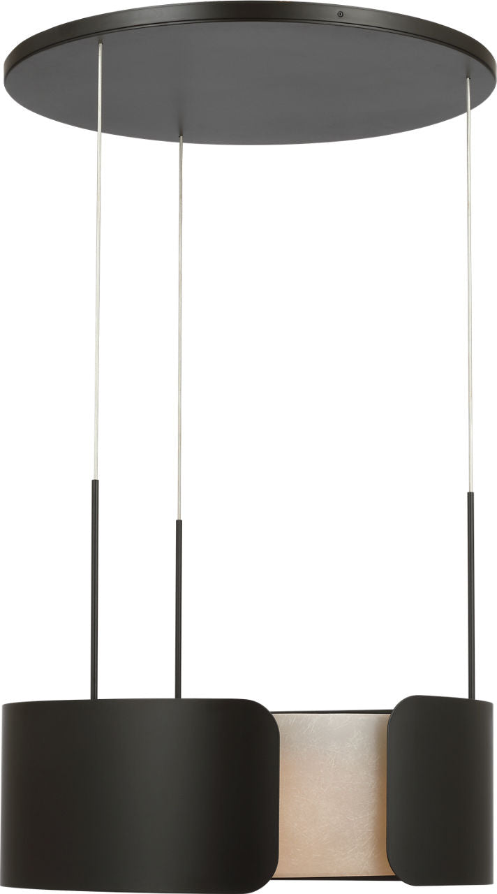 Armise 28" Drum Chandelier | Matte Carbon | Nova Frost