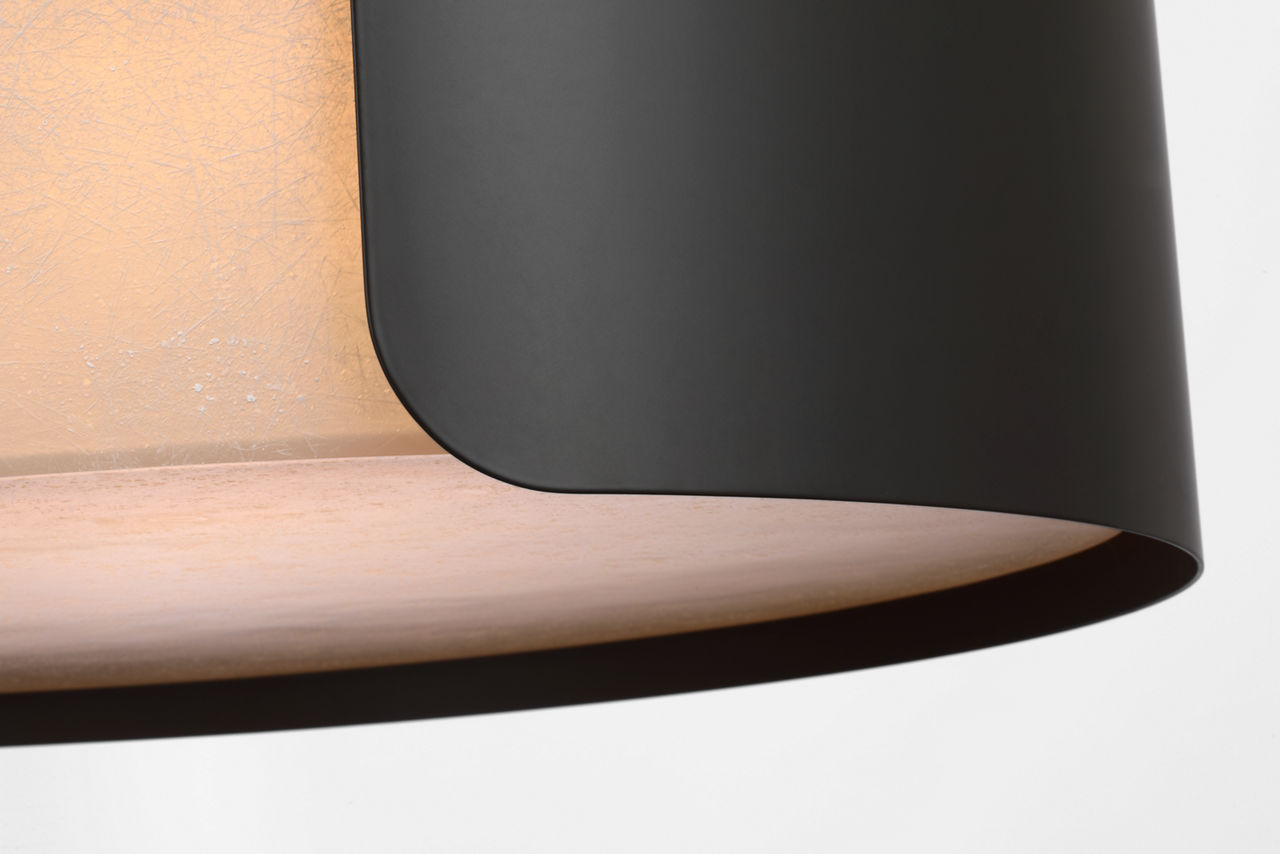 Armise 28" Drum Chandelier | Matte Carbon | Nova Frost