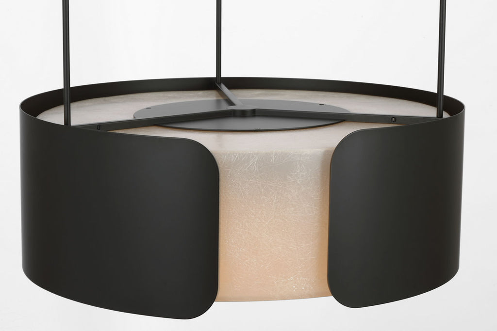 Armise 28" Drum Chandelier | Matte Carbon | Nova Frost