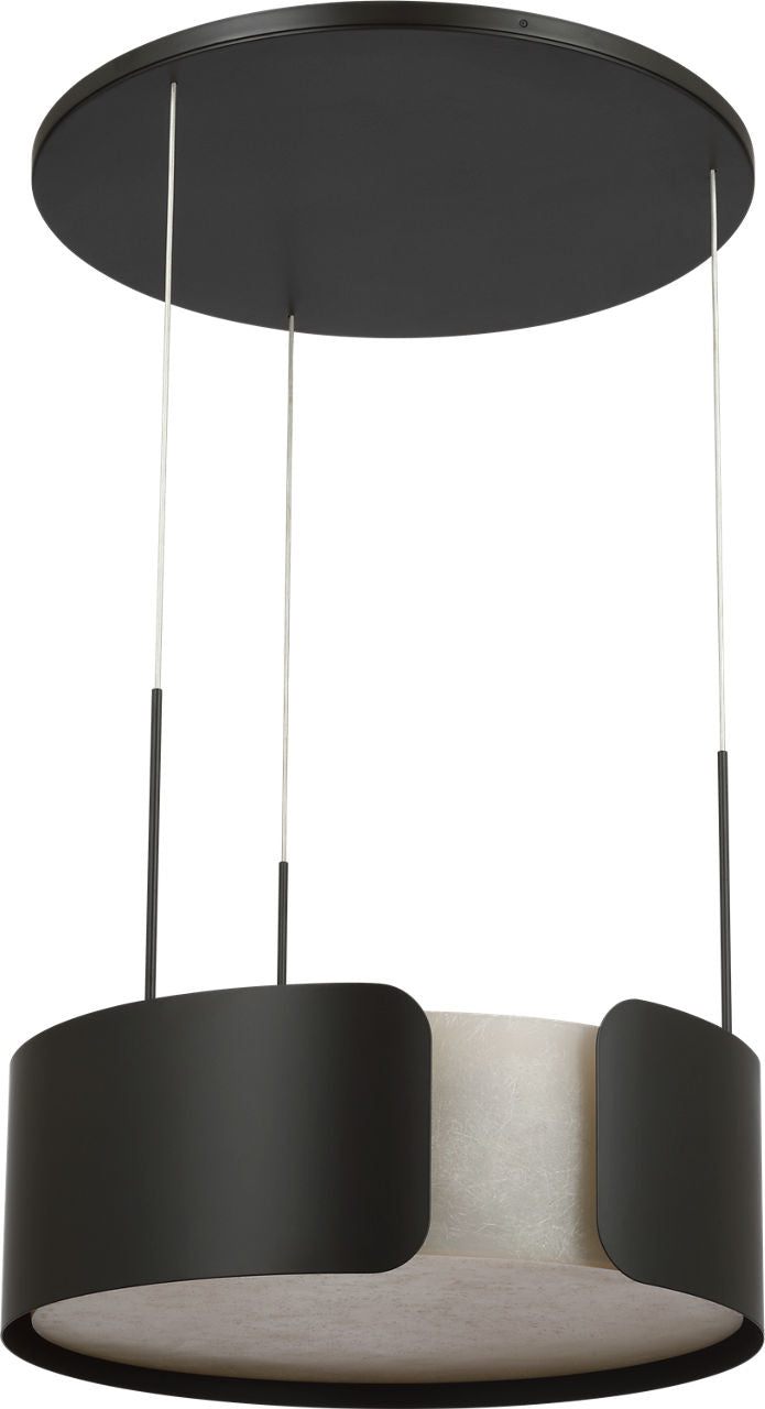 Armise 28" Drum Chandelier | Matte Carbon | Nova Frost
