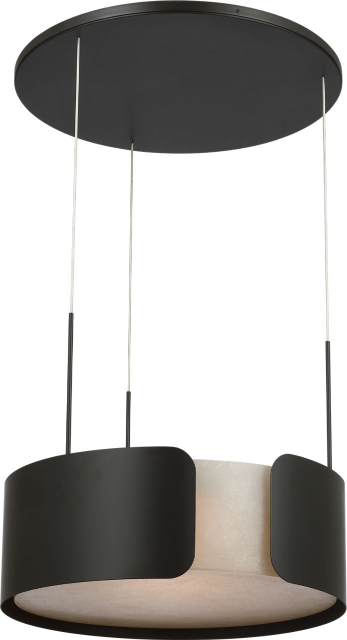 Armise 28" Drum Chandelier | Matte Carbon | Nova Frost