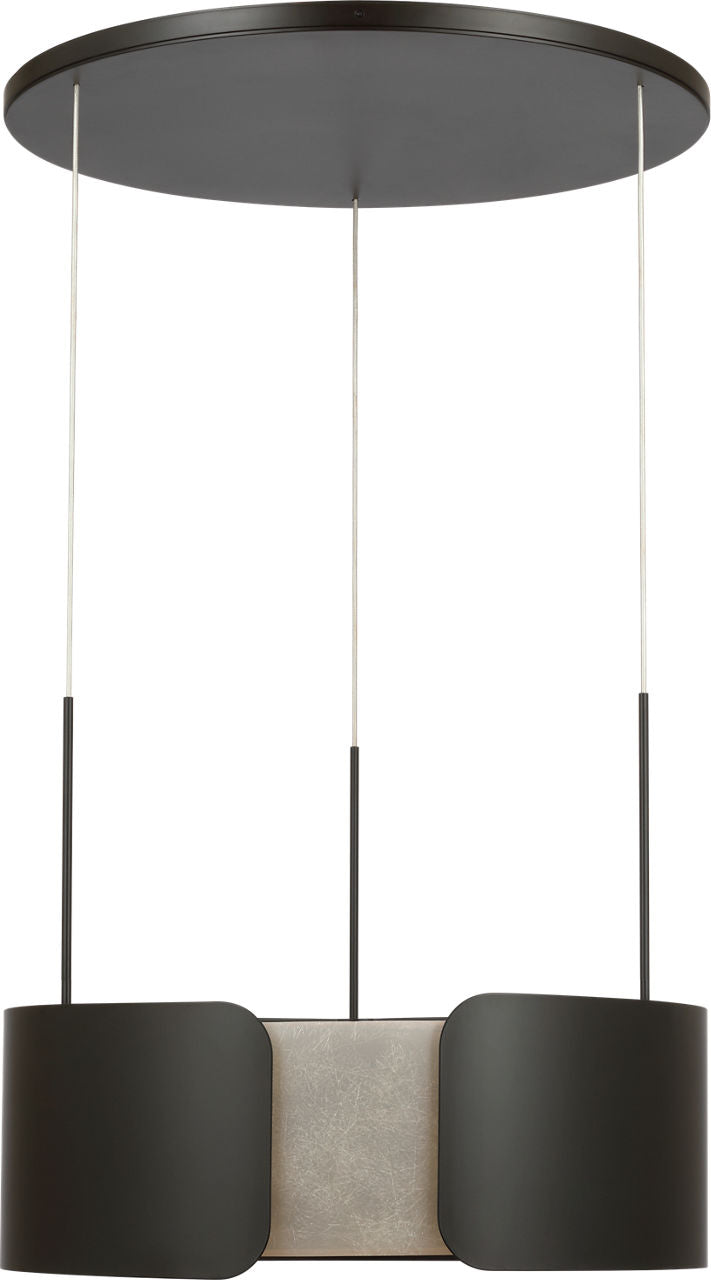 Armise 28" Drum Chandelier | Matte Carbon | Nova Frost