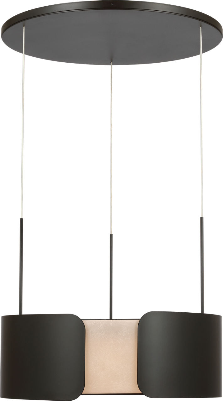 Armise 28" Drum Chandelier | Matte Carbon | Nova Frost
