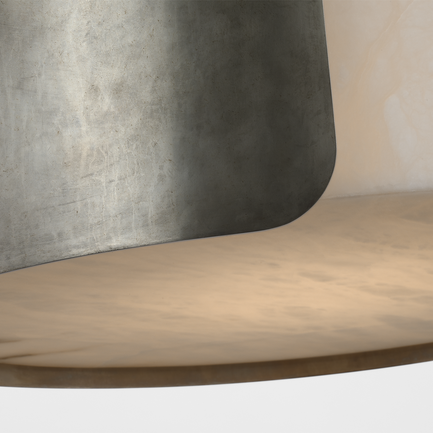 Armise 28" Drum Chandelier | Mottled Pewter | Alabaster