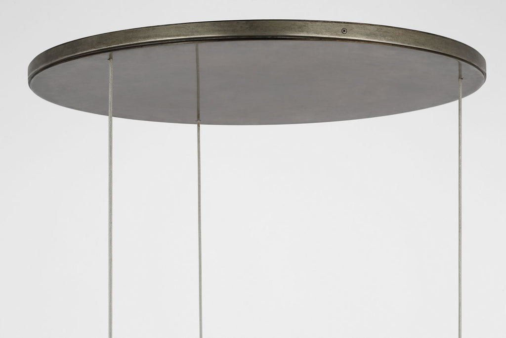 Armise 28" Drum Chandelier | Mottled Pewter | Alabaster