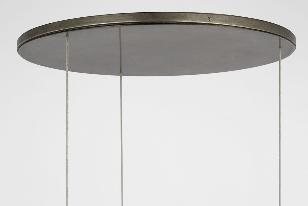 Armise 28" Drum Chandelier | Mottled Pewter | Alabaster