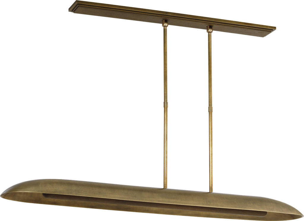 Remi 60" Linear Pendant | Mottled Brass and Warm Walnut
