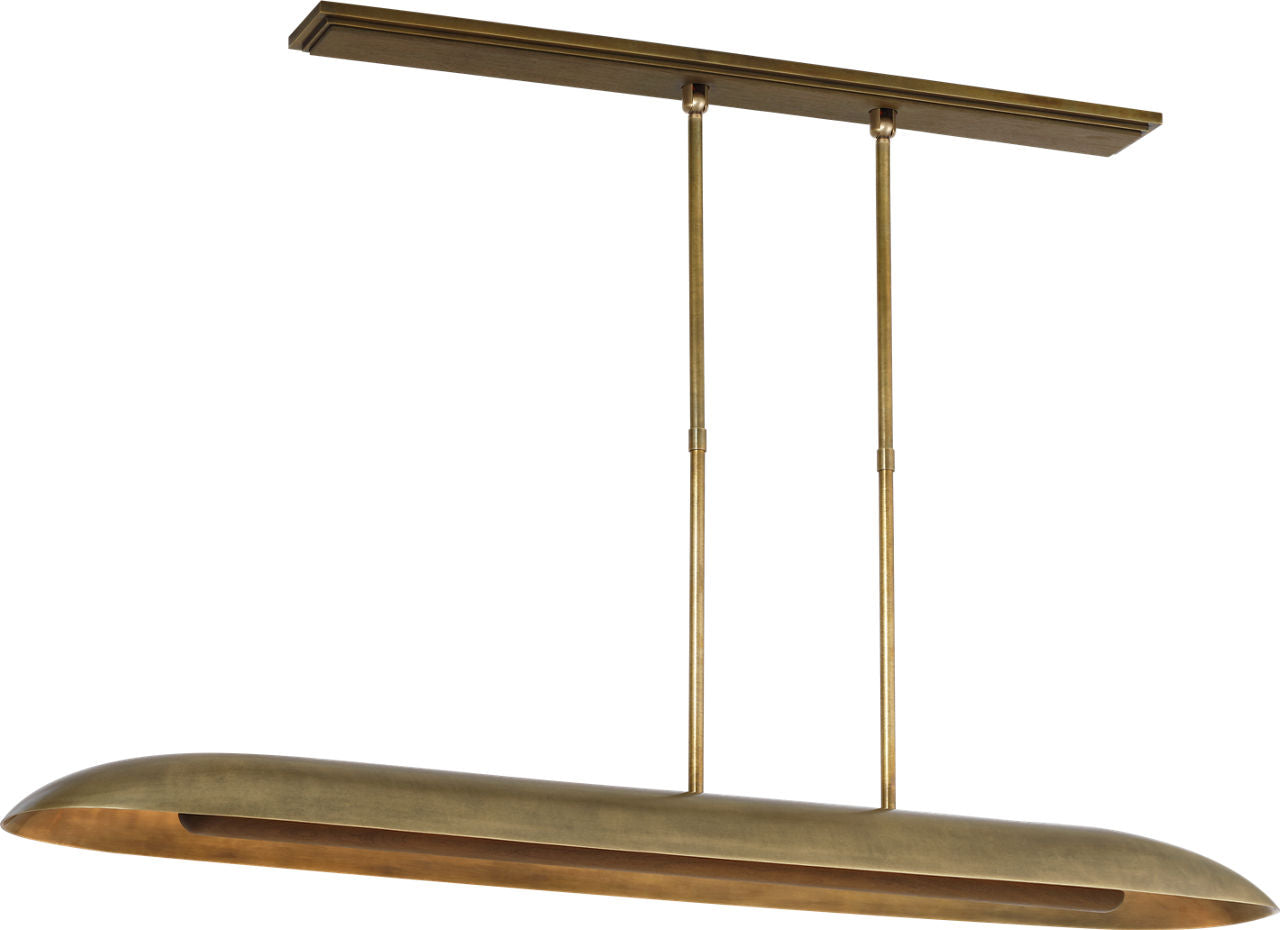 Remi 60" Linear Pendant | Mottled Brass and Warm Walnut
