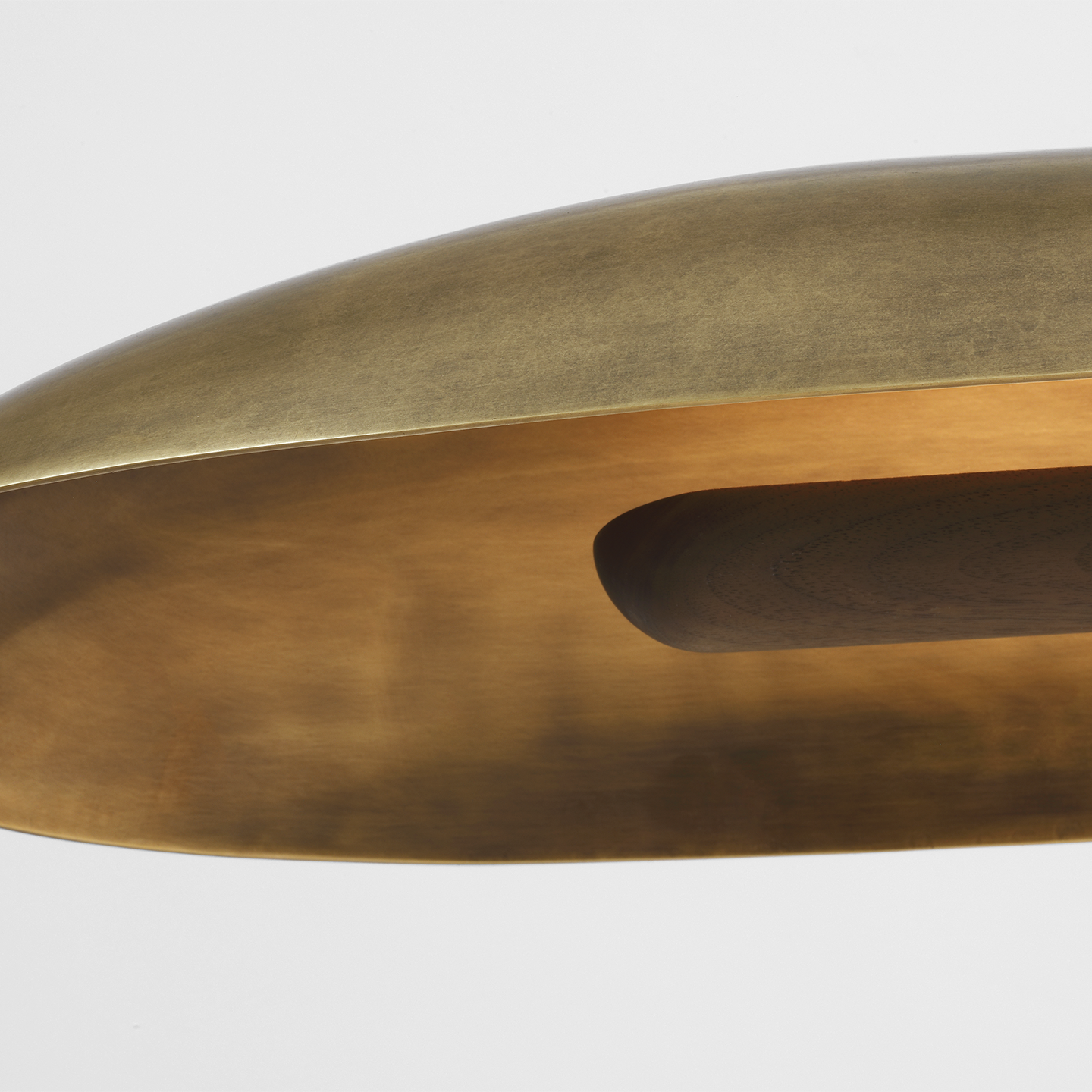 Remi 60" Linear Pendant | Mottled Brass and Warm Walnut
