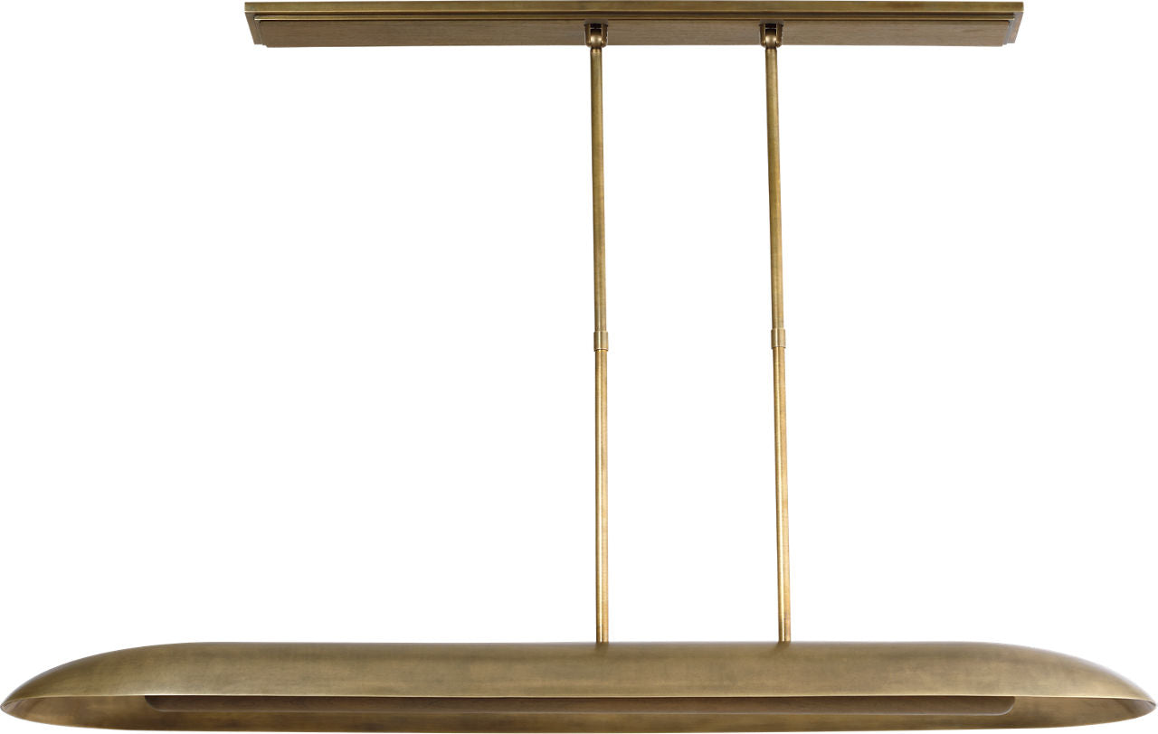 Remi 60" Linear Pendant | Mottled Brass and Warm Walnut