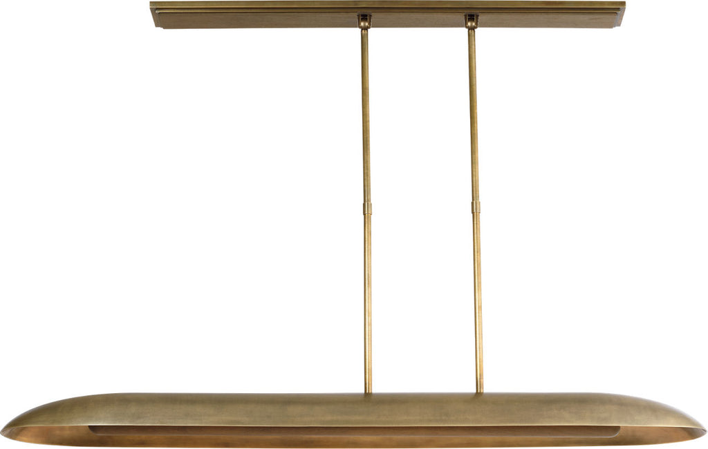 Remi 60" Linear Pendant | Mottled Brass and Warm Walnut