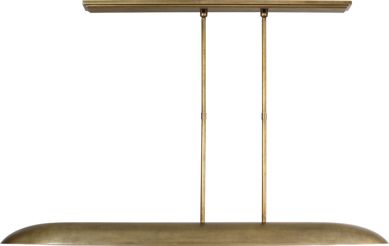 Remi 60" Linear Pendant | Mottled Brass and Warm Walnut