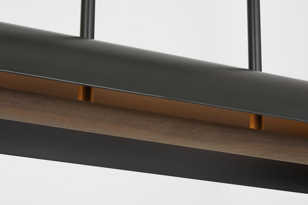 Remi 60" Linear Pendant | Matte Carbon and Warm Walnut