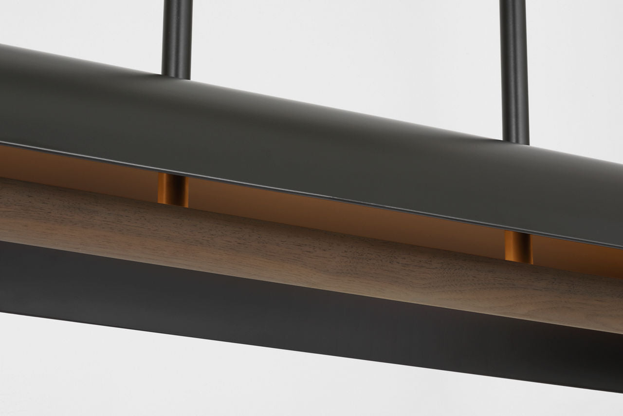Remi 60" Linear Pendant | Matte Carbon and Warm Walnut