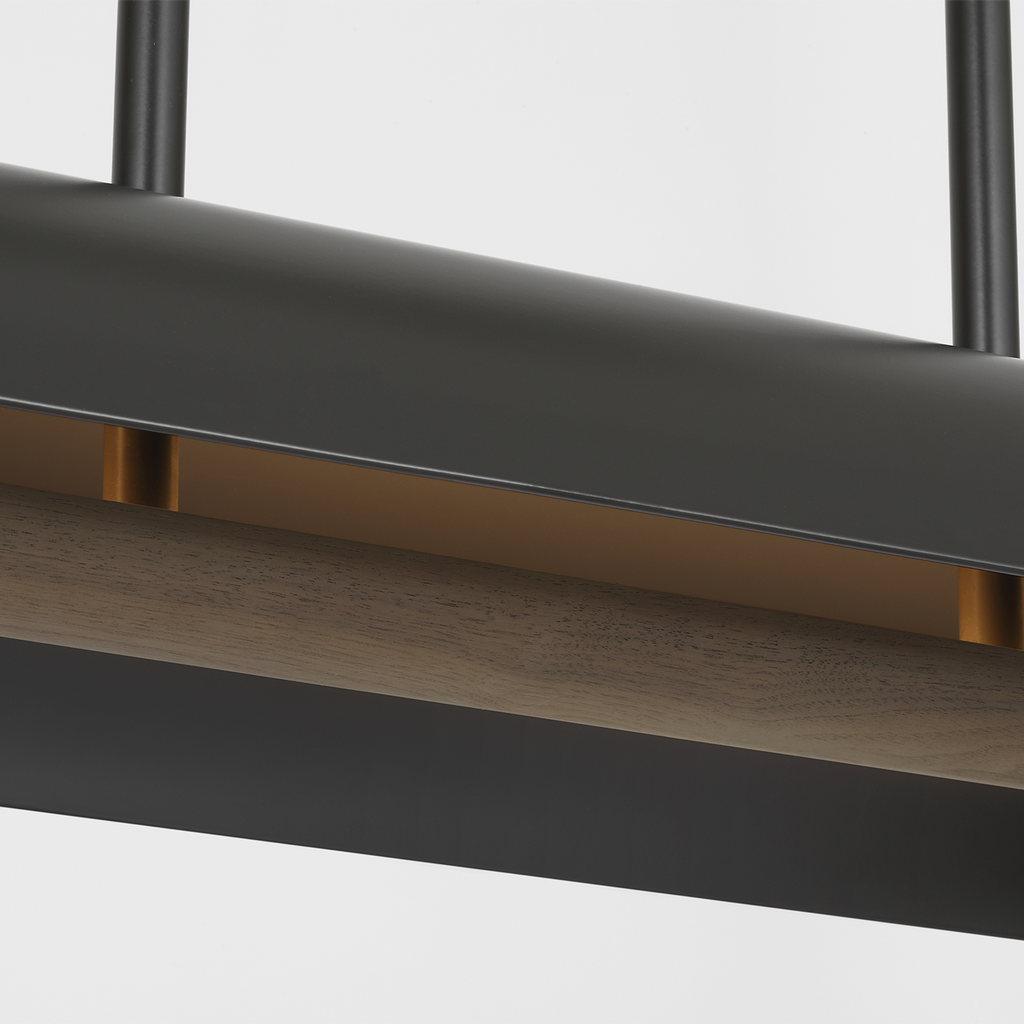 Remi 60" Linear Pendant | Matte Carbon and Warm Walnut