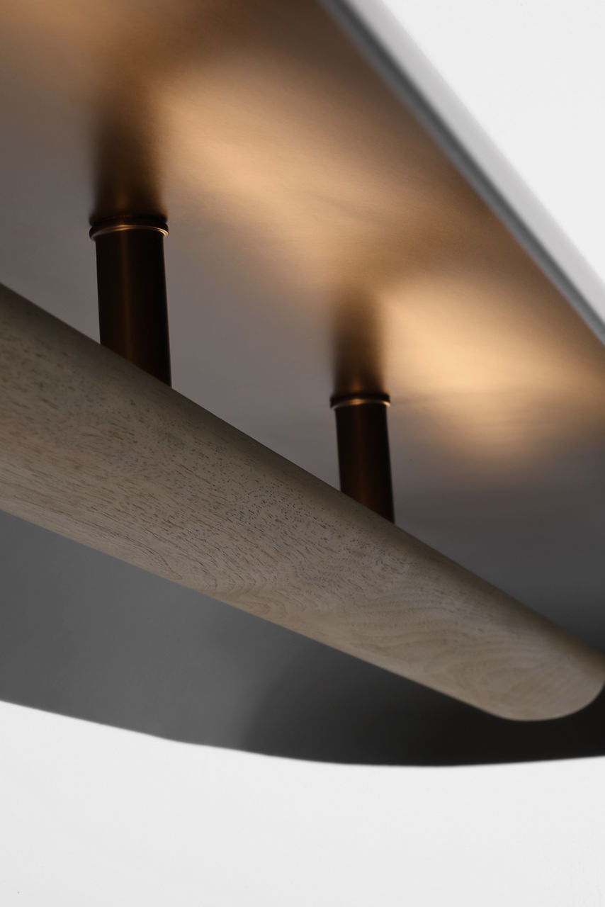Remi 60" Linear Pendant | Matte Carbon and Warm Walnut