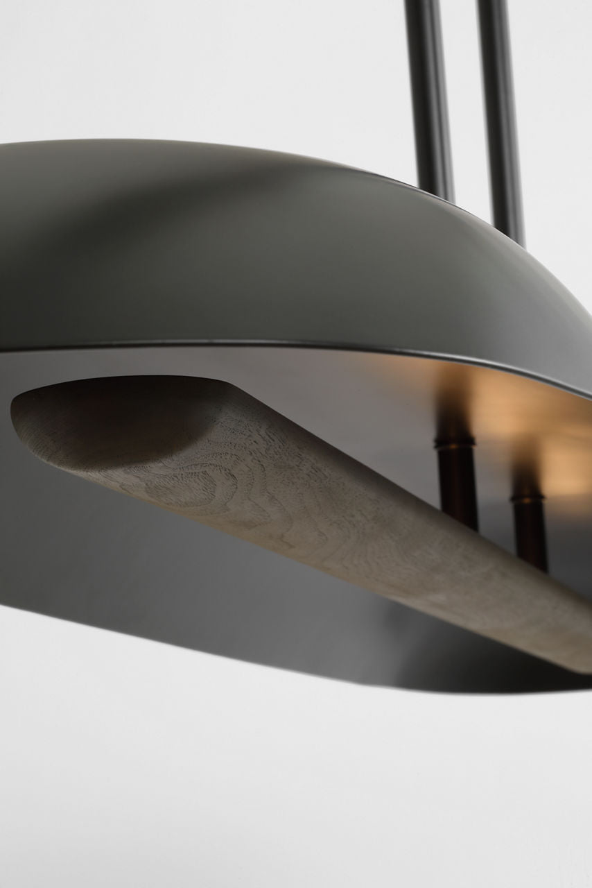 Remi 60" Linear Pendant | Matte Carbon and Warm Walnut