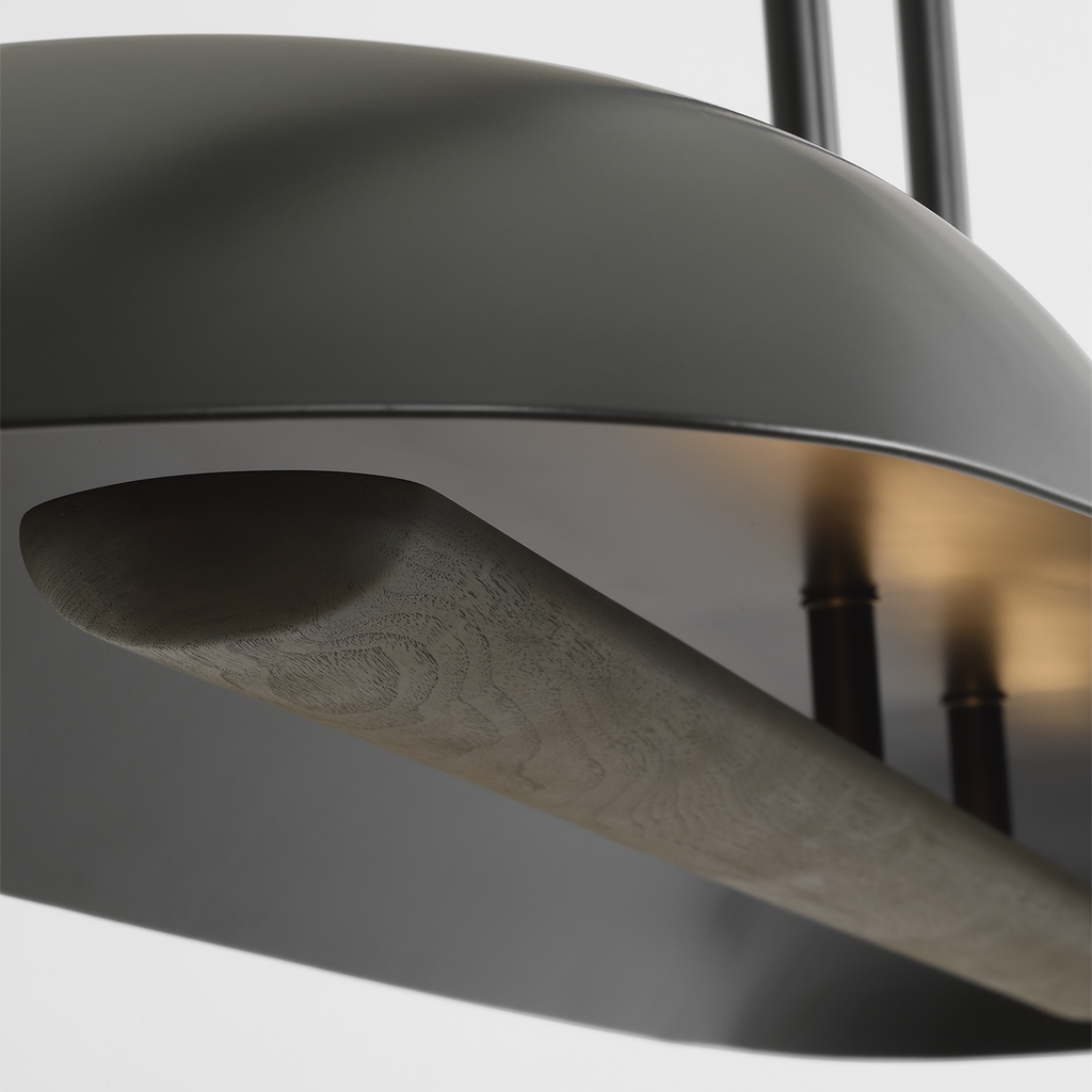 Remi 60" Linear Pendant | Matte Carbon and Warm Walnut