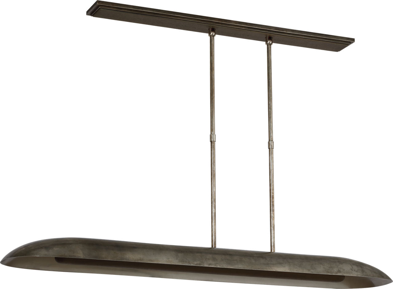 Remi 60" Linear Pendant | Mottled Pewter and Warm Walnut