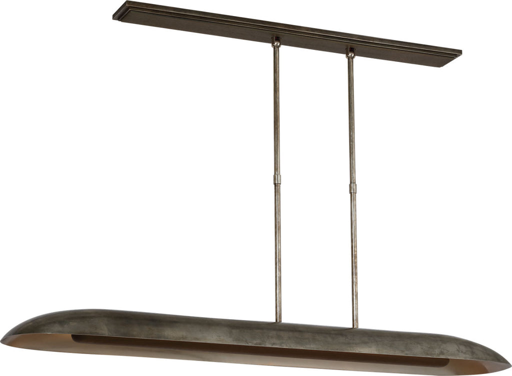 Remi 60" Linear Pendant | Mottled Pewter and Warm Walnut