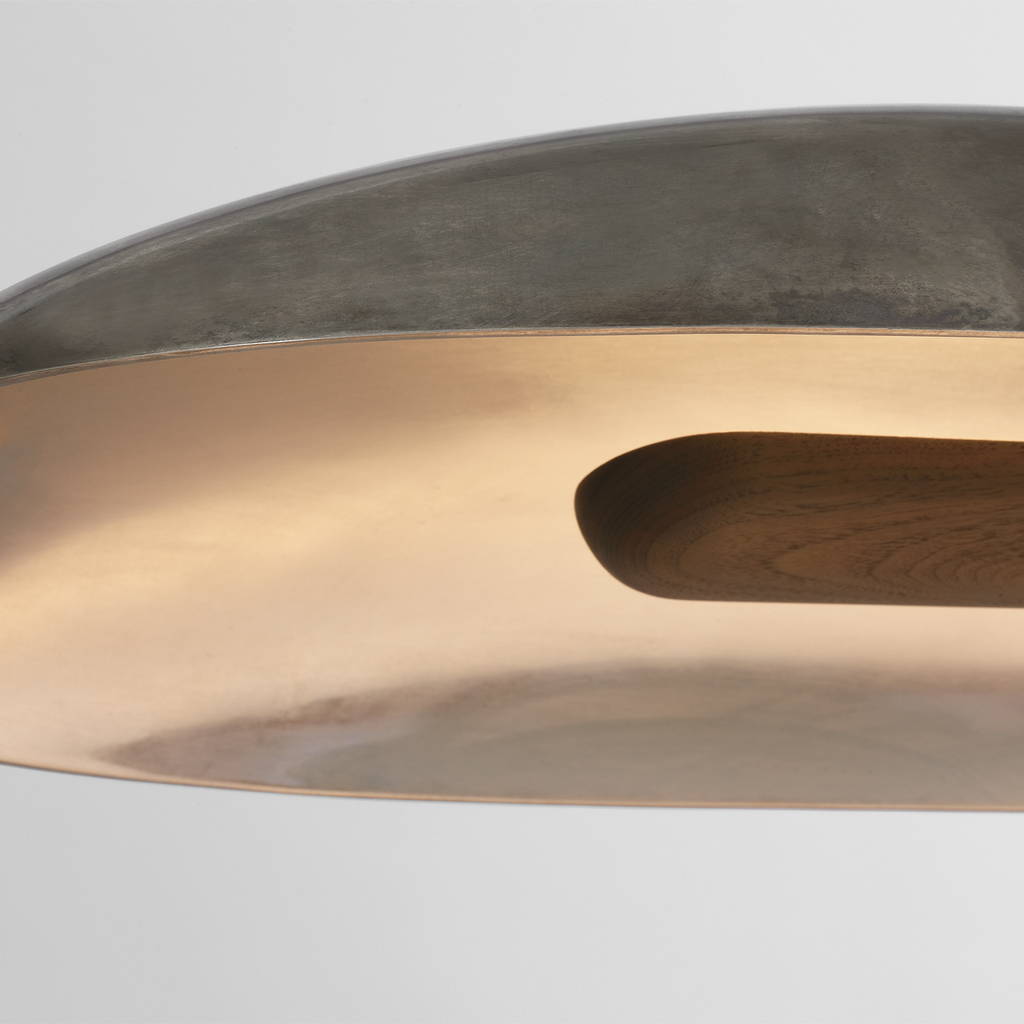 Remi 60" Linear Pendant | Mottled Pewter and Warm Walnut