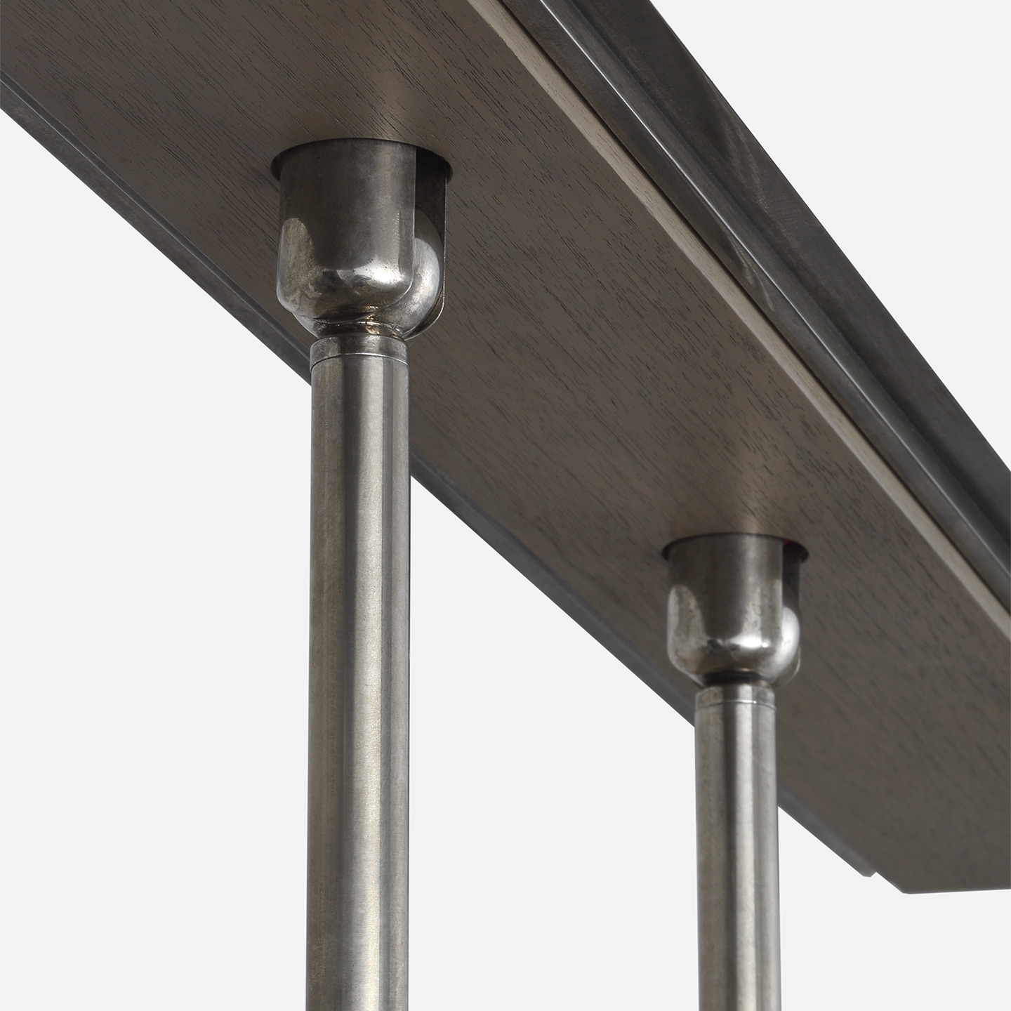 Remi 60" Linear Pendant | Mottled Pewter and Warm Walnut