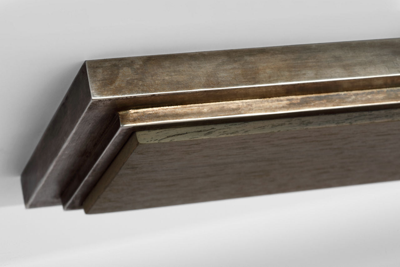 Remi 60" Linear Pendant | Mottled Pewter and Warm Walnut