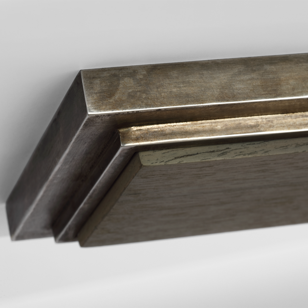 Remi 60" Linear Pendant | Mottled Pewter and Warm Walnut