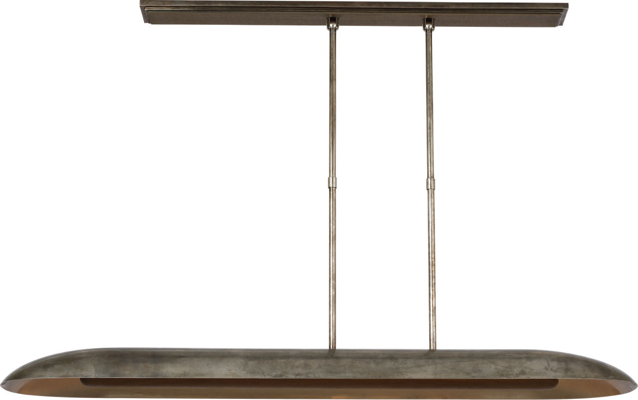 Remi 60" Linear Pendant | Mottled Pewter and Warm Walnut