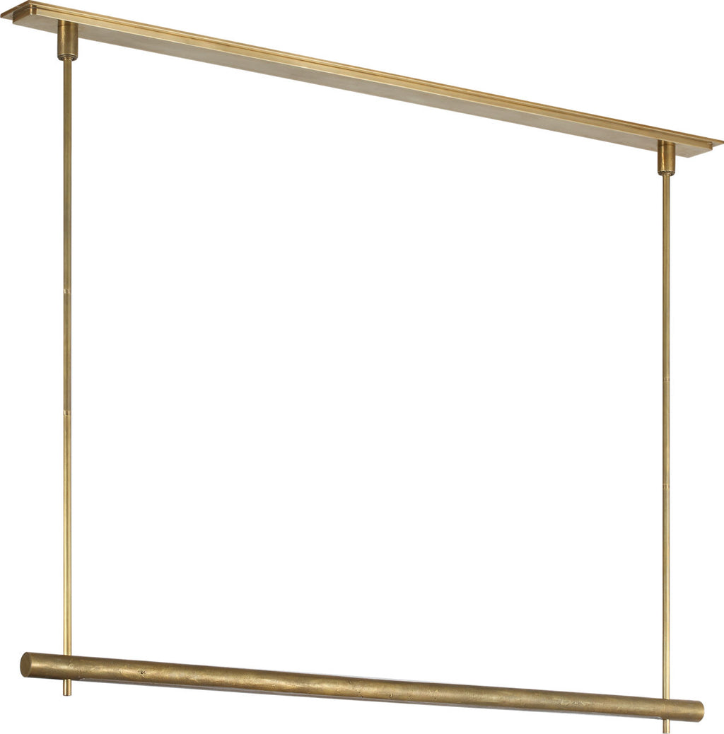 Stahl 60" Linear Chandelier | Museum Brass | Nova Frost Lens