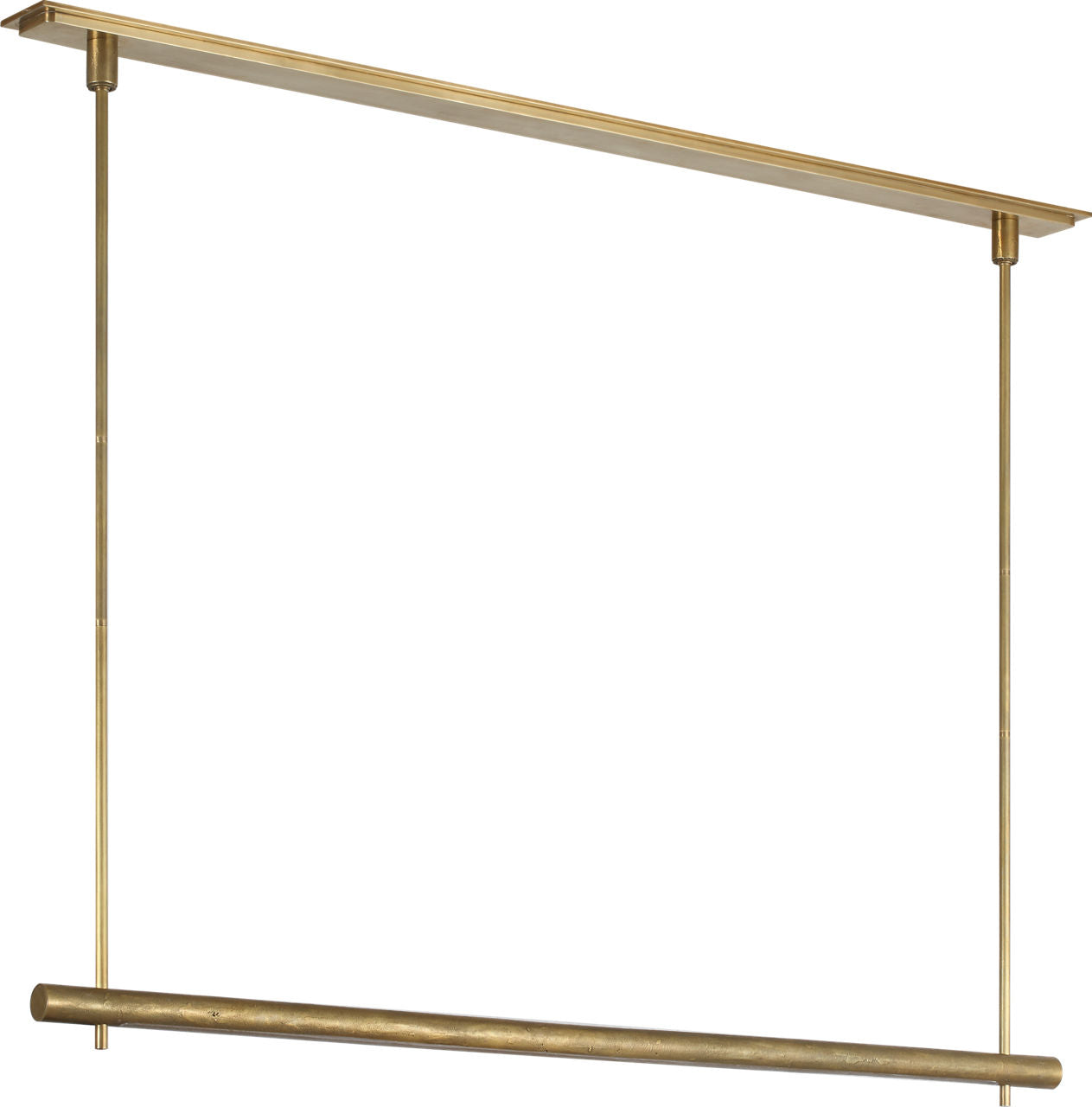 Stahl 60" Linear Chandelier | Museum Brass | Nova Frost Lens