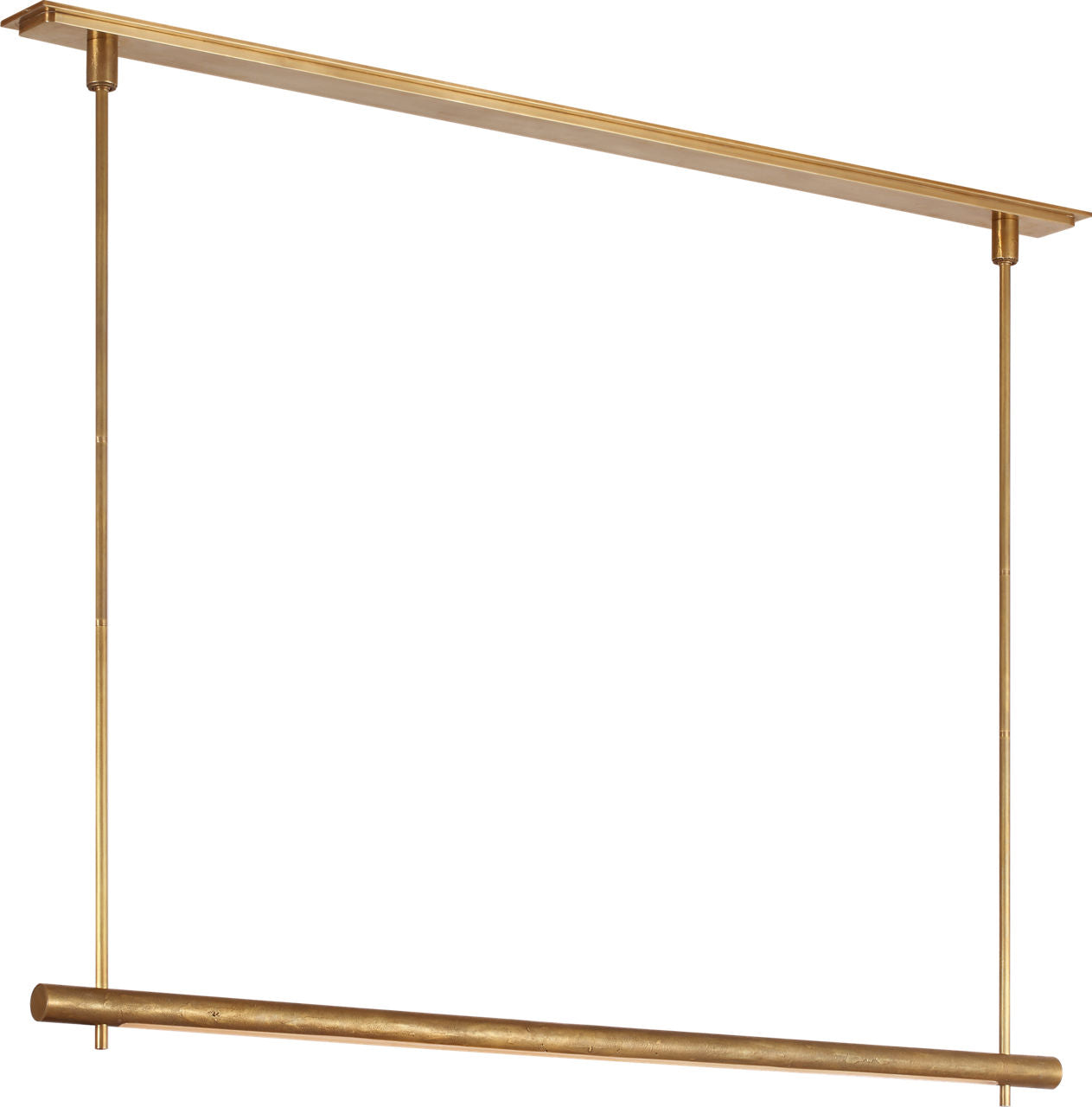 Stahl 60" Linear Chandelier | Museum Brass | Nova Frost Lens
