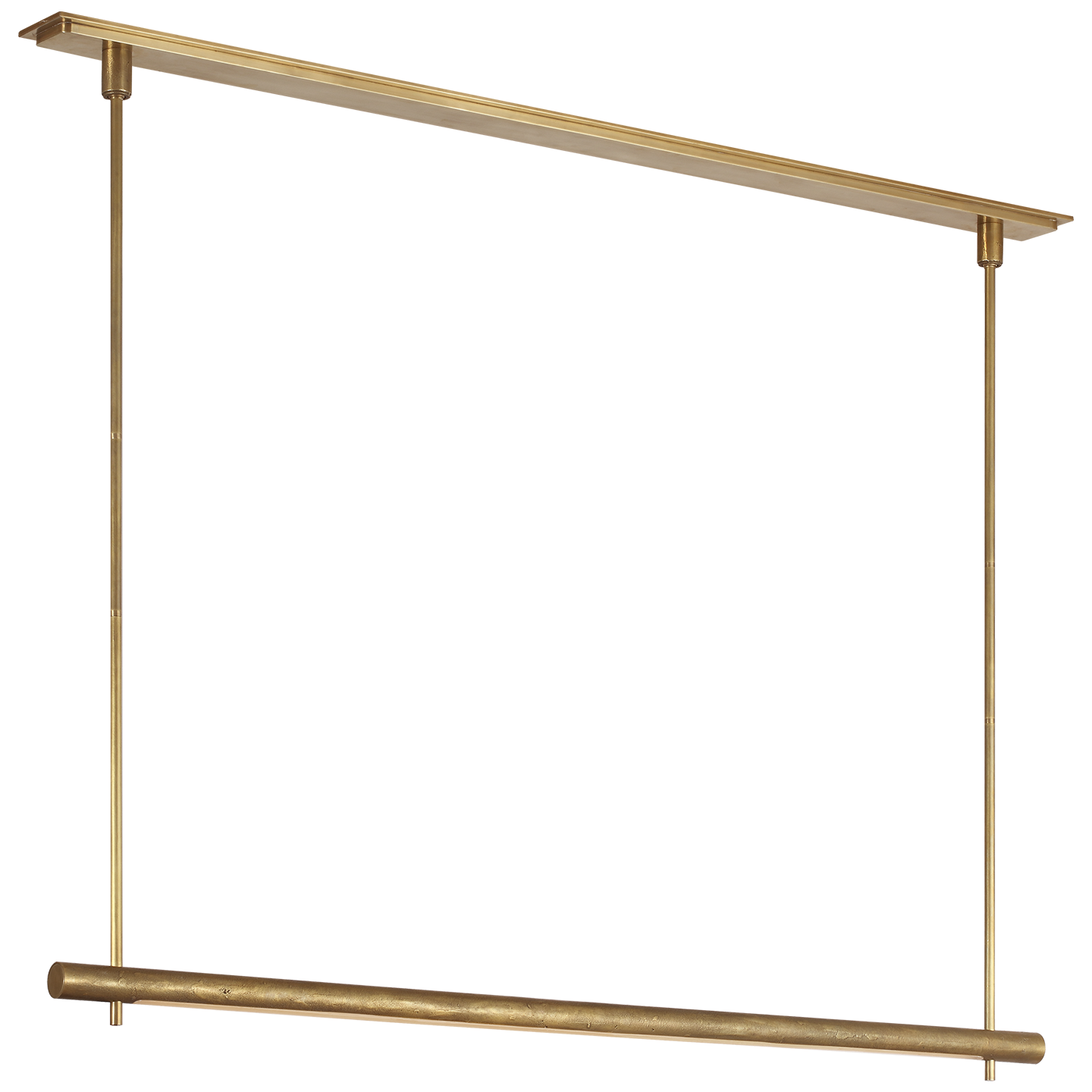 Stahl 60" Linear Chandelier | Museum Brass | Nova Frost Lens