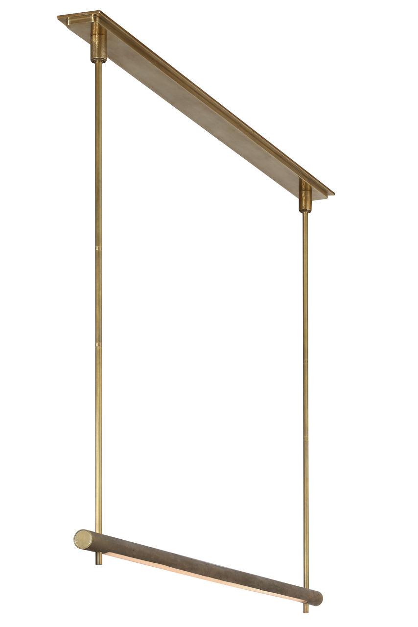 Stahl 60" Linear Chandelier | Museum Brass | Nova Frost Lens