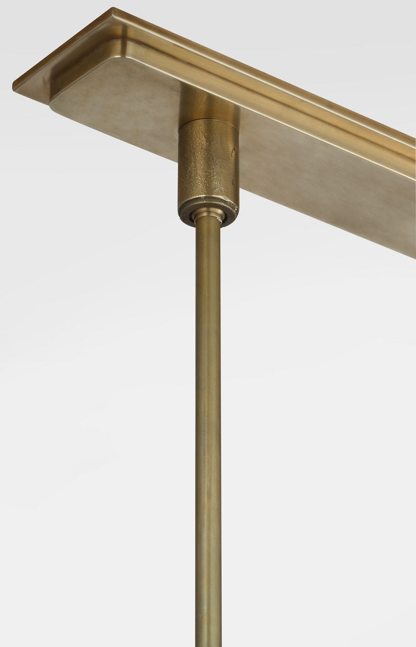Stahl 60" Linear Chandelier | Museum Brass | Nova Frost Lens