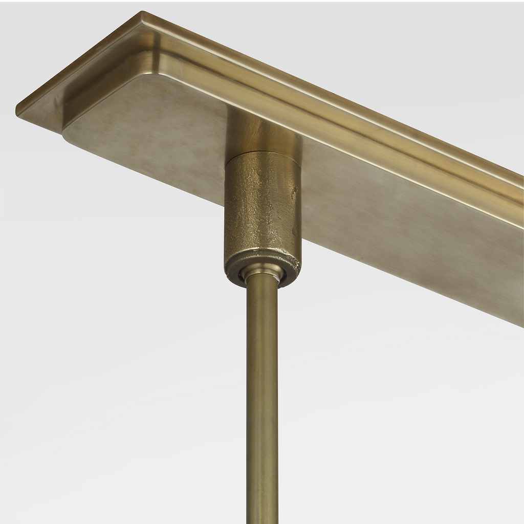 Stahl 60" Linear Chandelier | Museum Brass | Nova Frost Lens