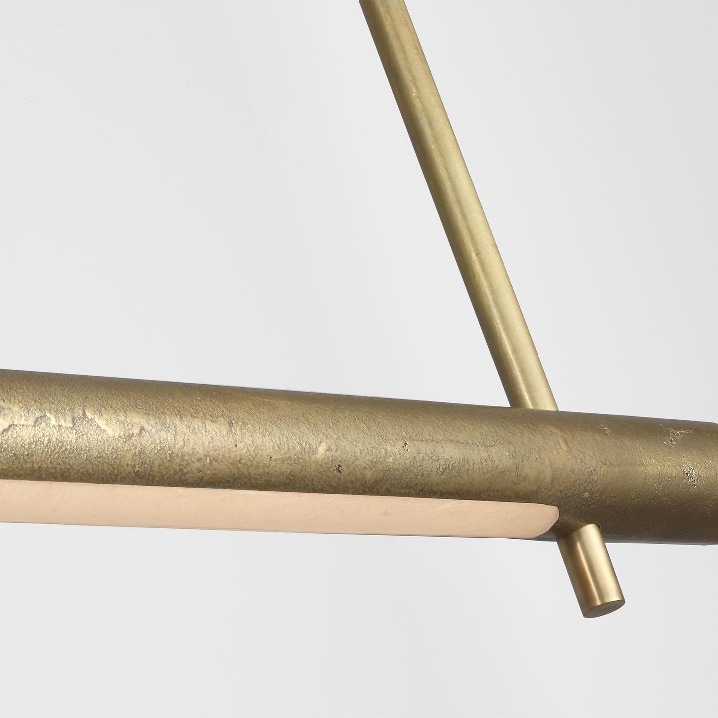 Stahl 60" Linear Chandelier | Museum Brass | Nova Frost Lens