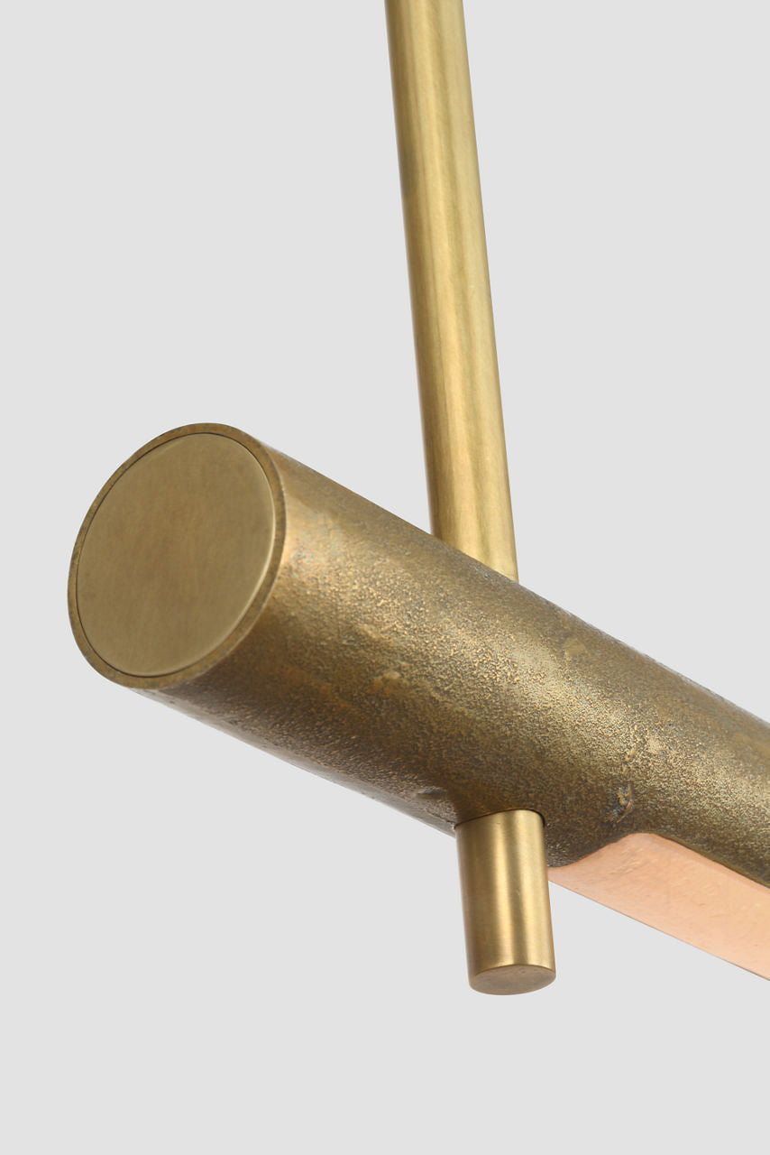 Stahl 60" Linear Chandelier | Museum Brass | Nova Frost Lens