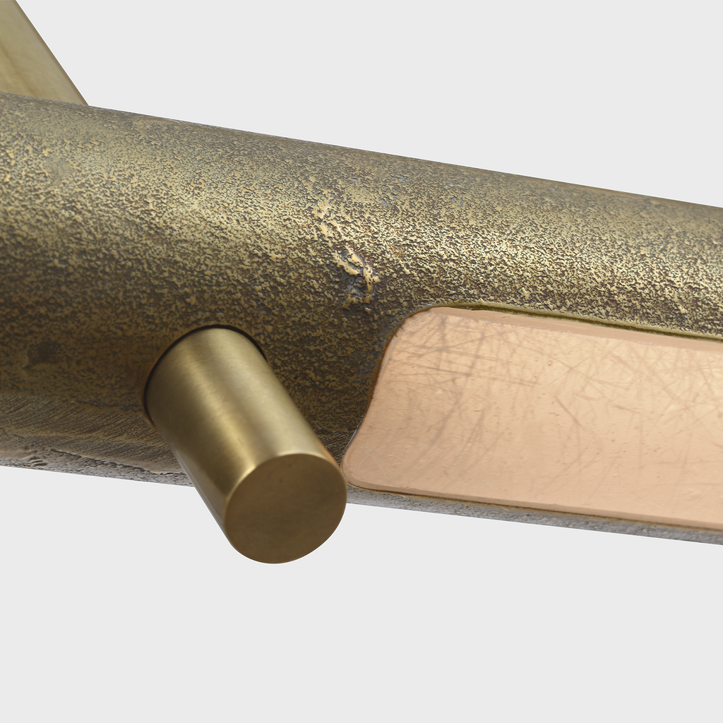 Stahl 60" Linear Chandelier | Museum Brass | Nova Frost Lens