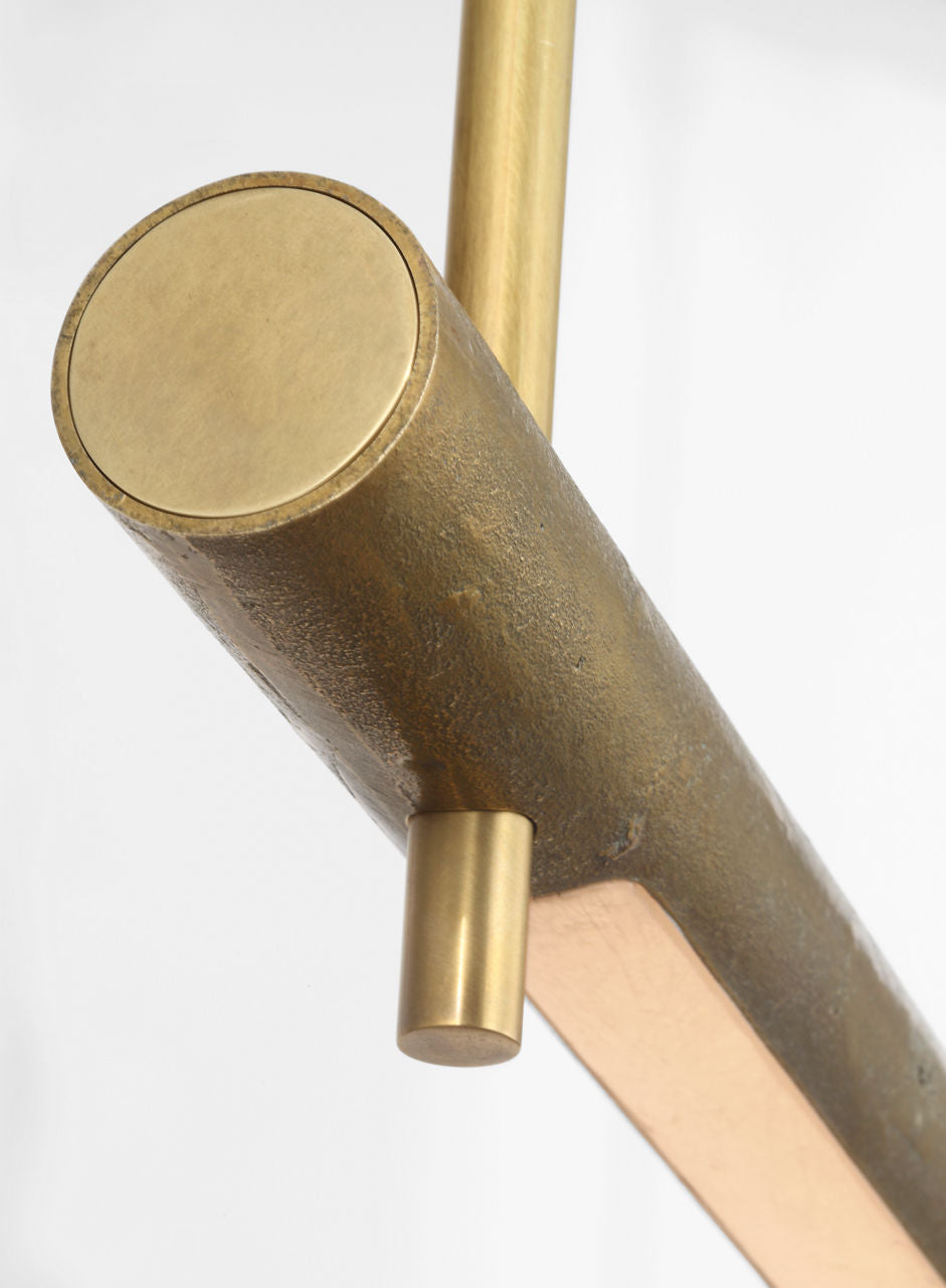 Stahl 60" Linear Chandelier | Museum Brass | Nova Frost Lens