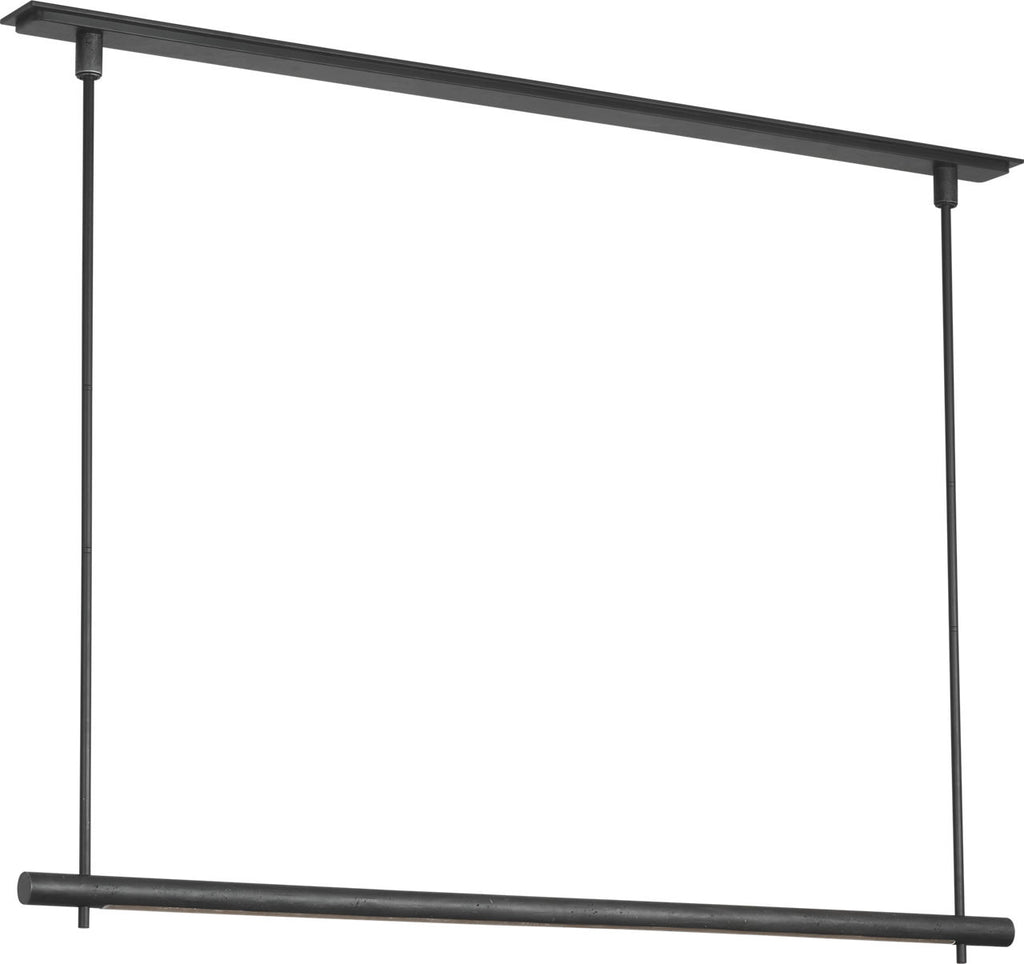 Stahl 60" Linear Chandelier | Museum Carbon | Nova Frost Lens