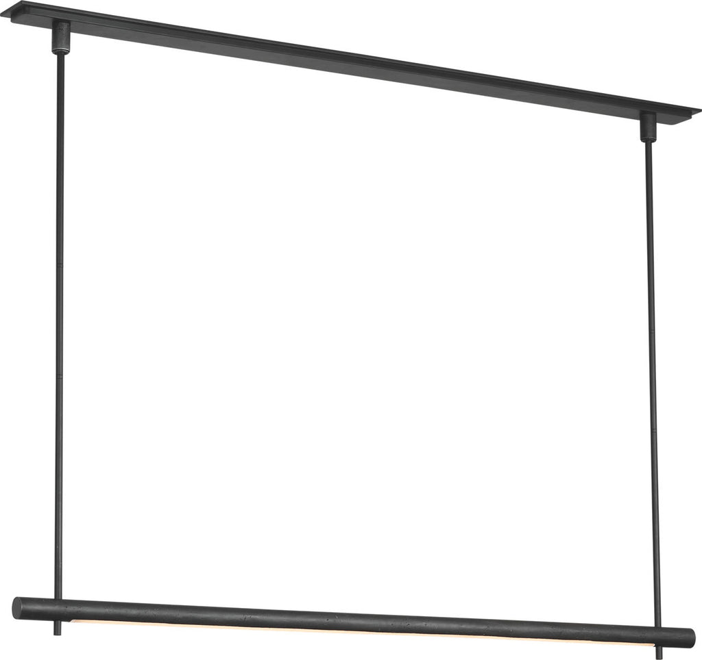 Stahl 60" Linear Chandelier | Museum Carbon | Nova Frost Lens
