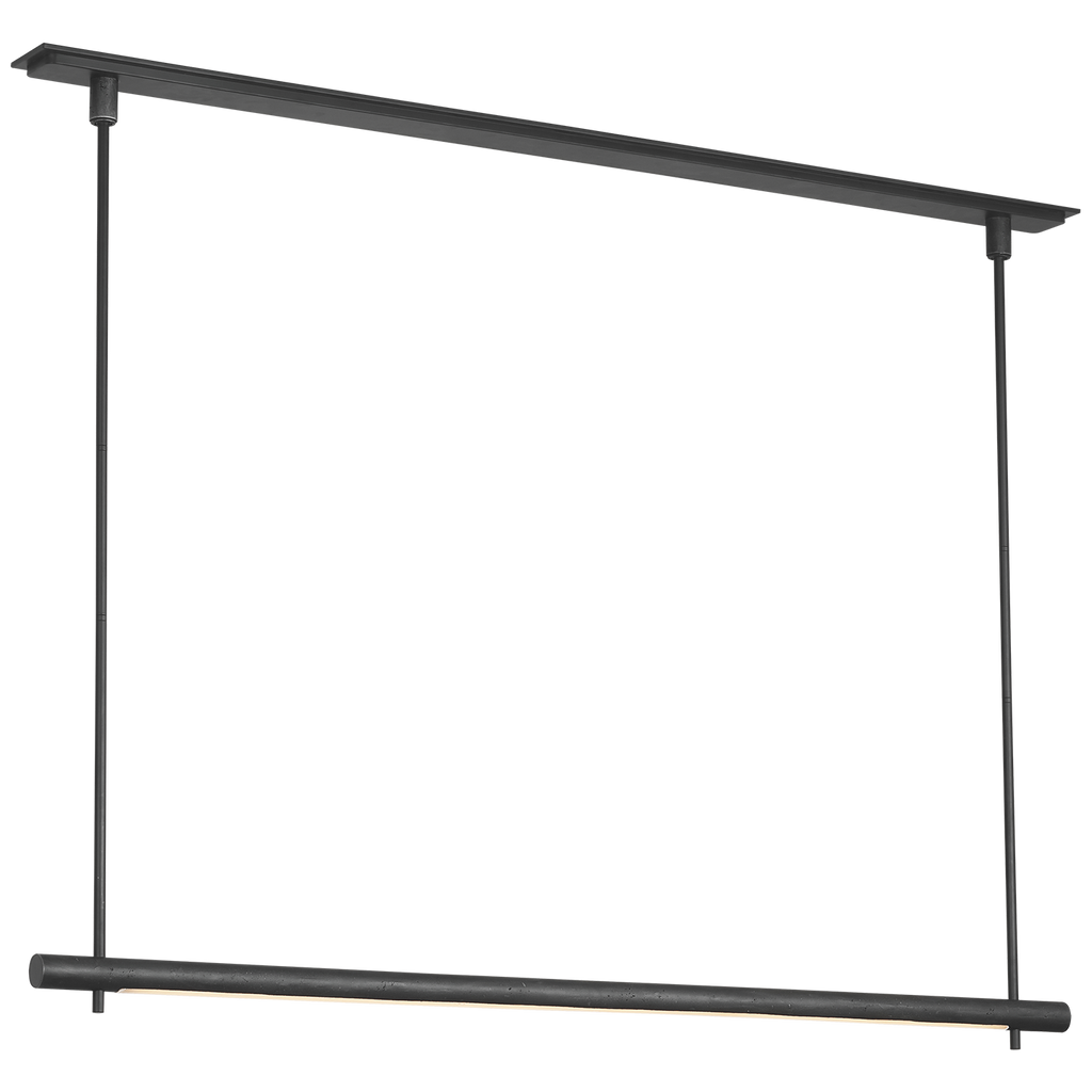 Stahl 60" Linear Chandelier | Museum Carbon | Nova Frost Lens