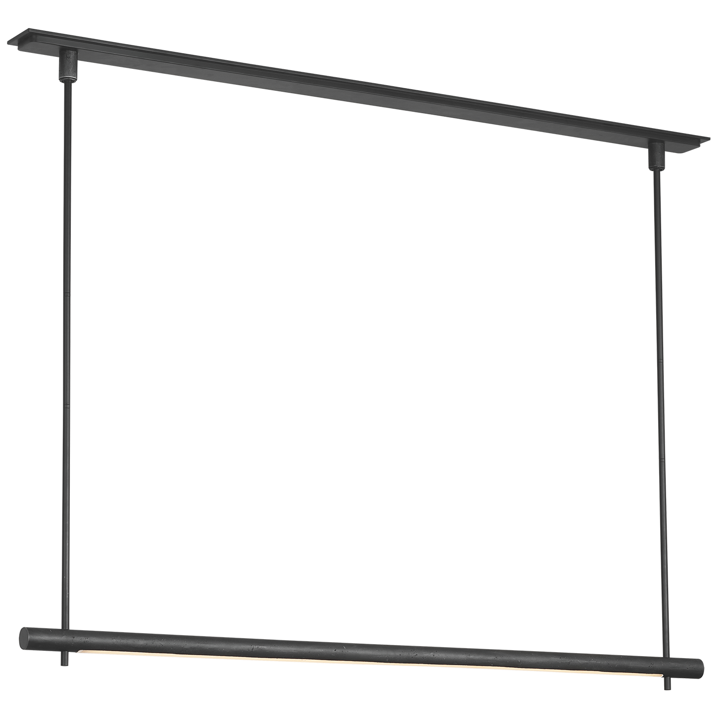 Stahl 60" Linear Chandelier | Museum Carbon | Nova Frost Lens